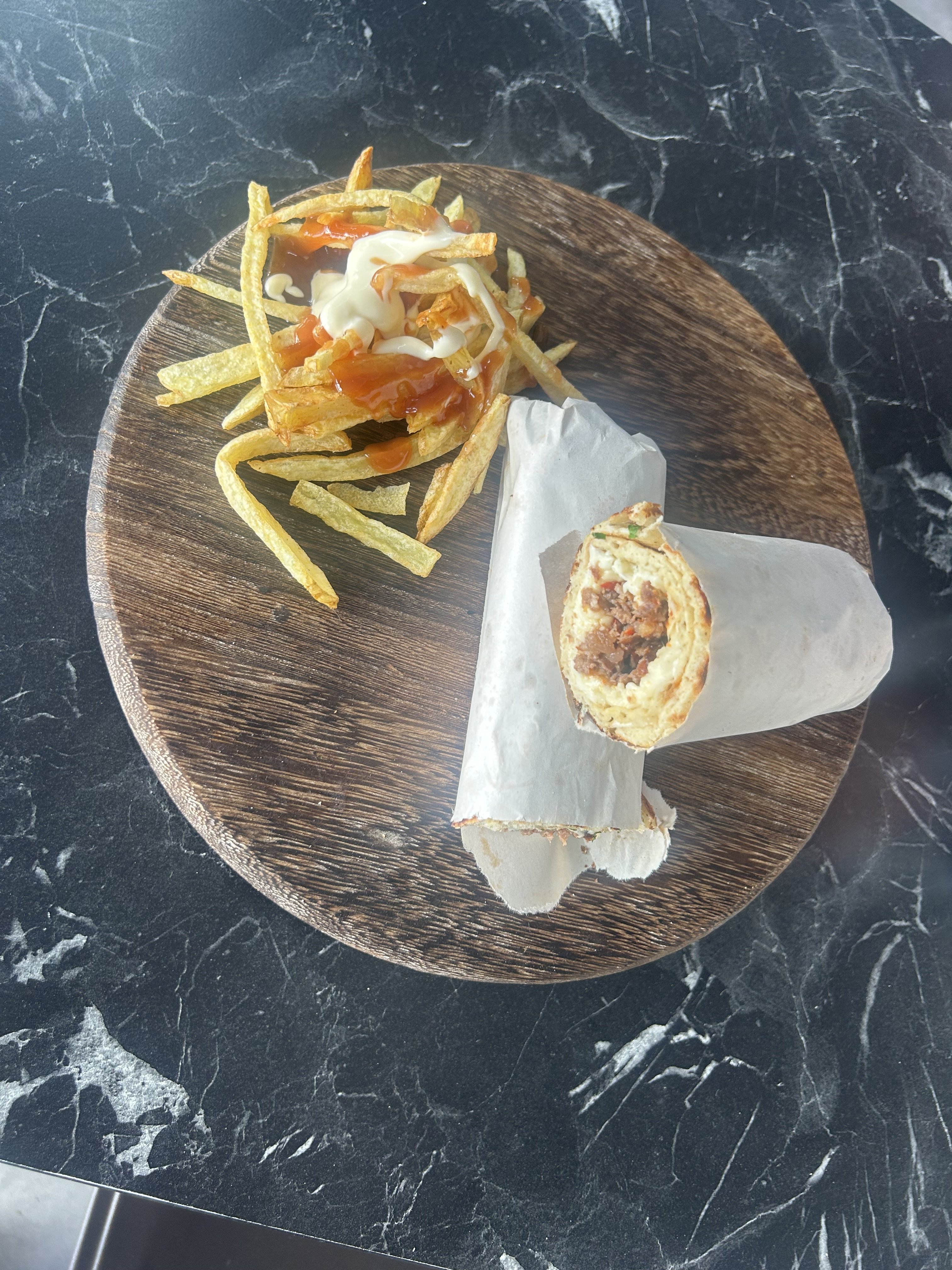 Kasarli Adana durum + kizartma Patates 